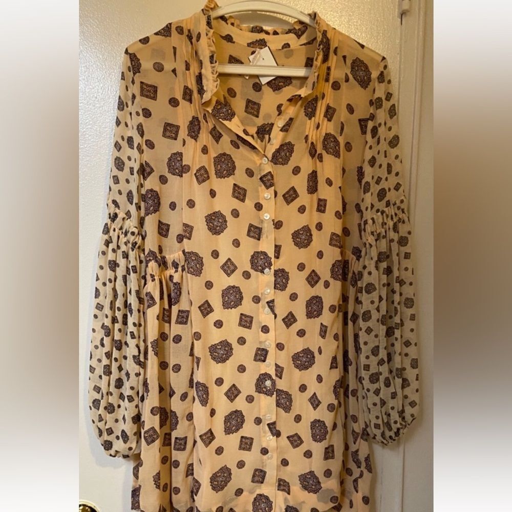 New Free People Womens Mini
Dress Tunic Tea Combo Beige
Cream Sz Small - Picture 3 of 16
